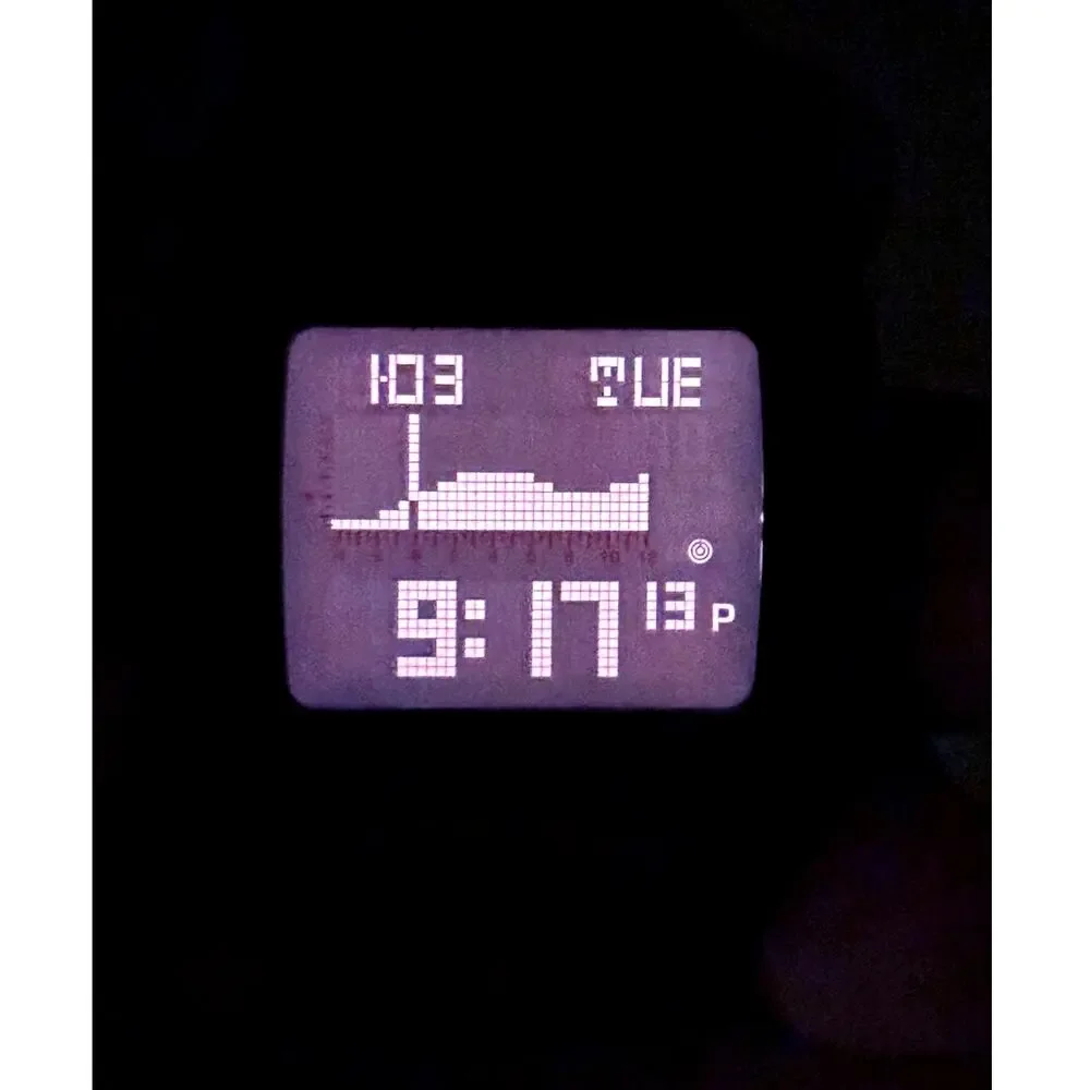 Nixon Lodown Digital Tide Surf Watch Black Red 100M Water Resistant